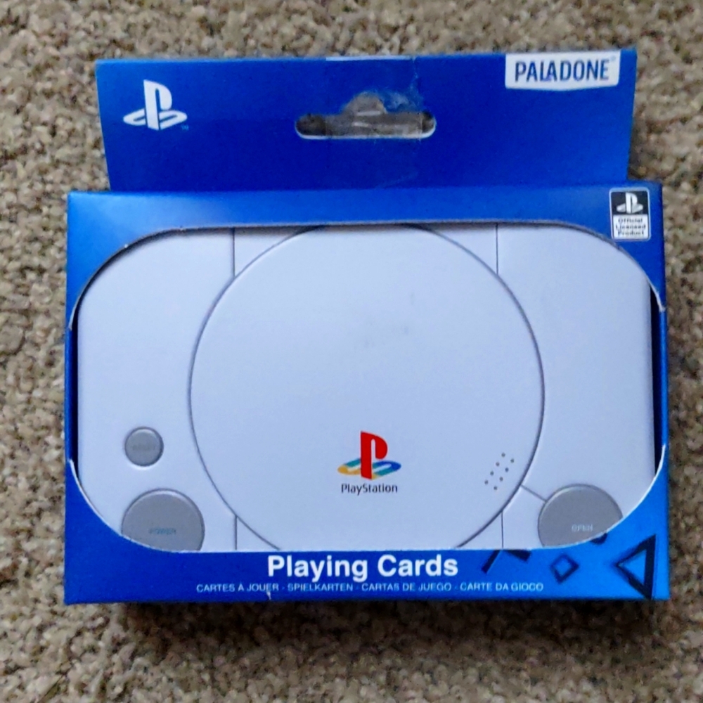 PlayStation Playing cards and tin. NEW